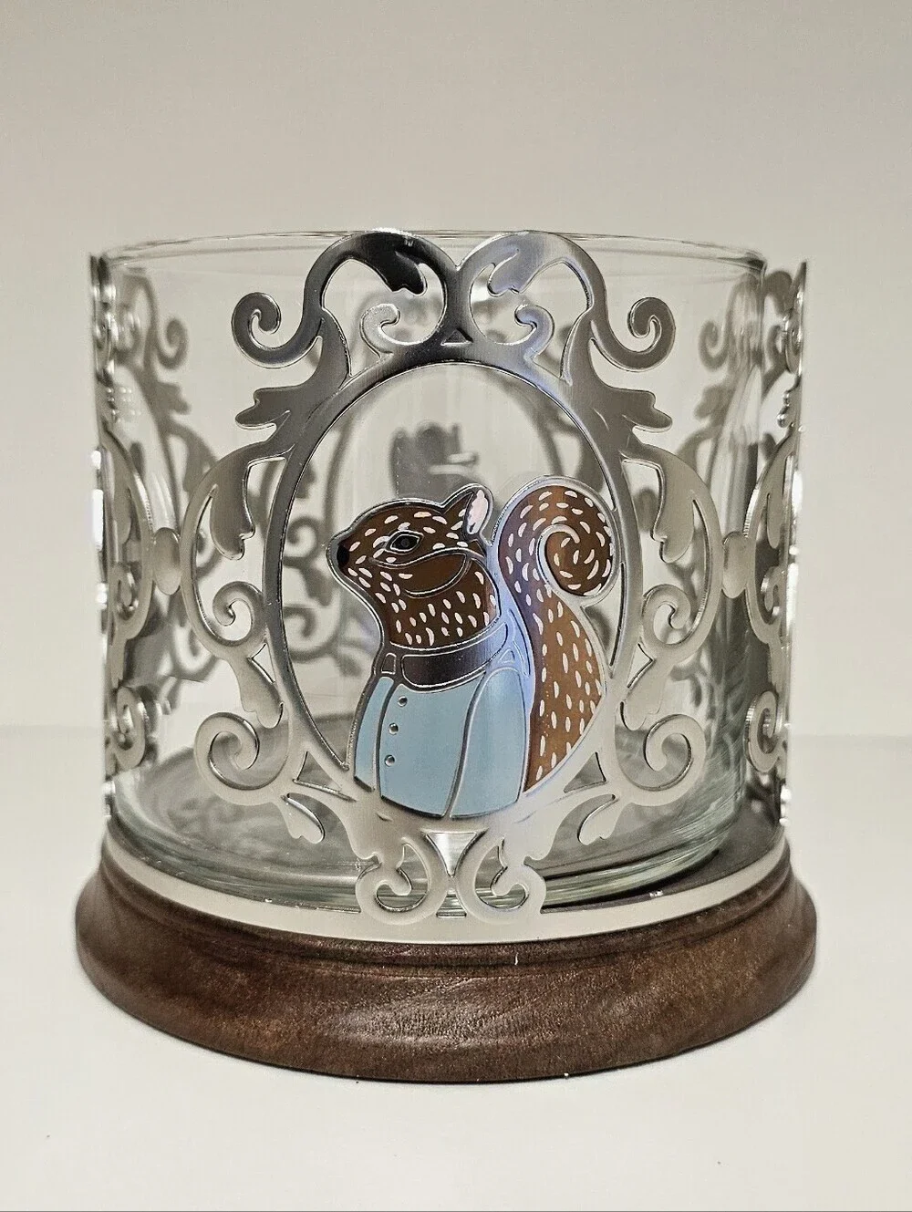 RARE Forest Critters Bath & Body Works Metal Candle Holder Fox Owl Squirrel NWOT